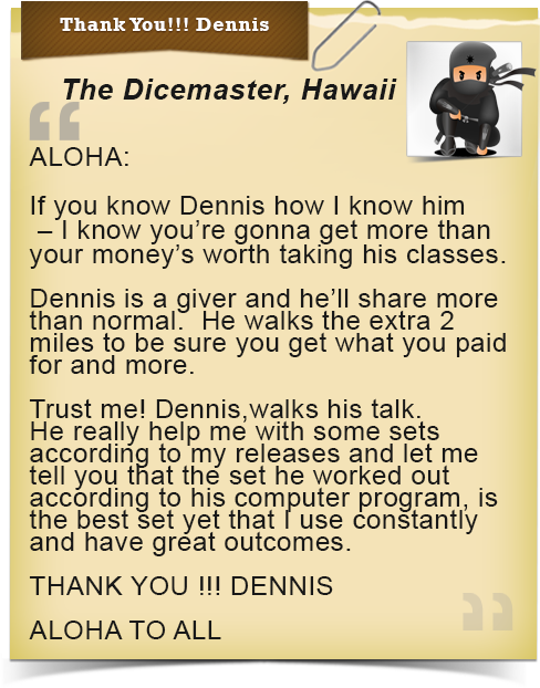 Aloha! Thank You Dennis