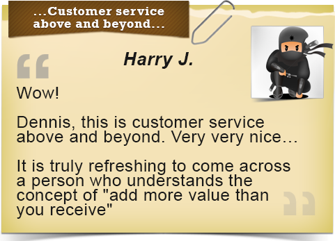 Customer Service above and beyond...